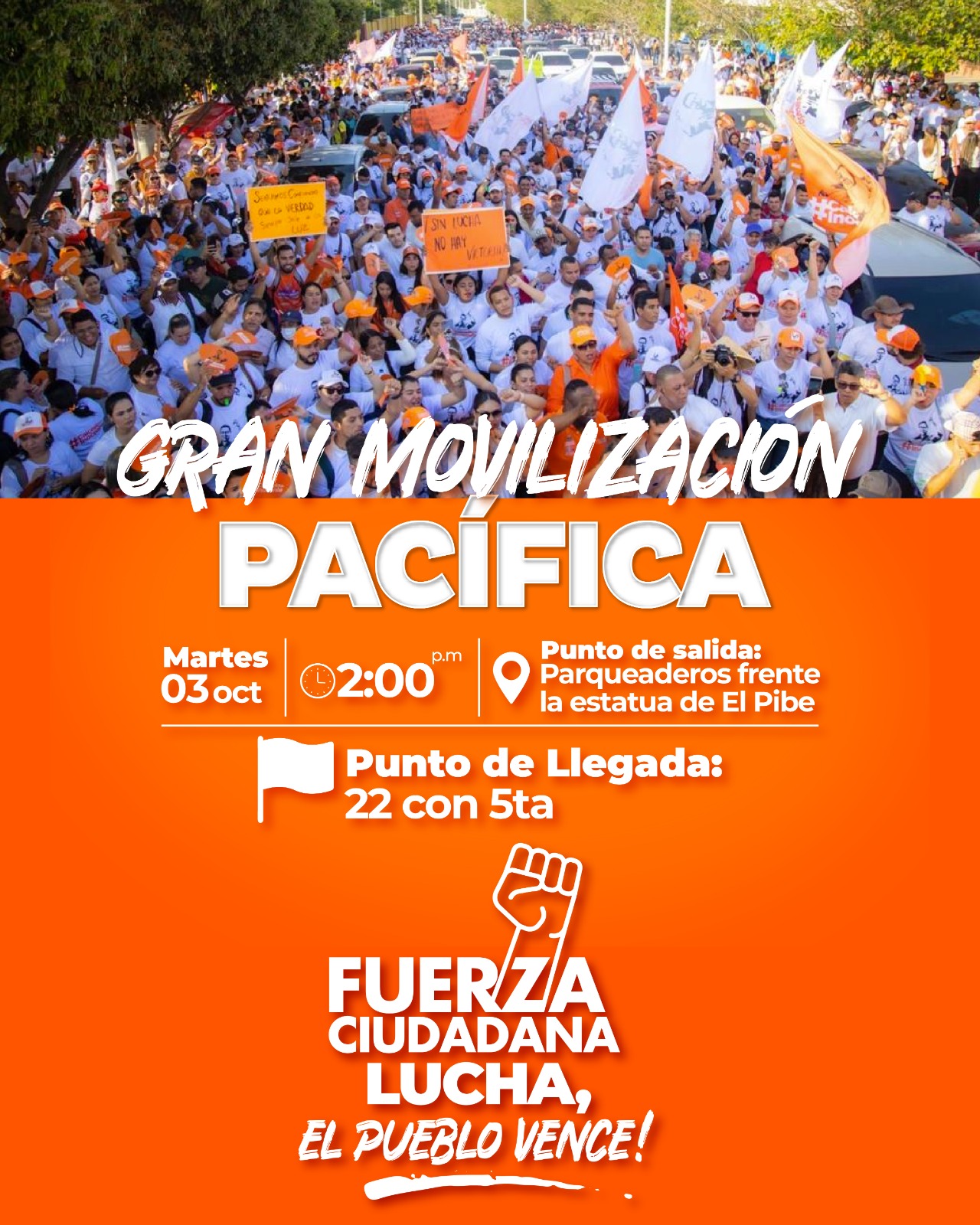 Fuerza Ciudadana se calza los tenis para salir a marchar