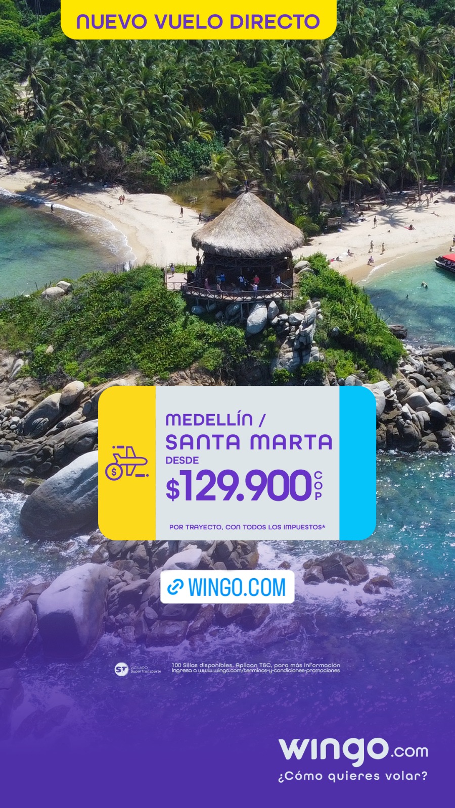 Wingo la empresa de ‘bajo costo’  ahora directo Santa Marta – Medellín