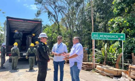 Alcaldía de Santa Marta supervisa montaje del puente militar en Mendihuaca