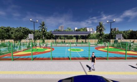 Alcalde Pinedo hace corte y muestra como van nuevos escenarios deportivos