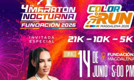 Cuarta Maratón Nocturna de Fundación, por amor al pueblo, fiesta de colores, invita Margarita Guerra