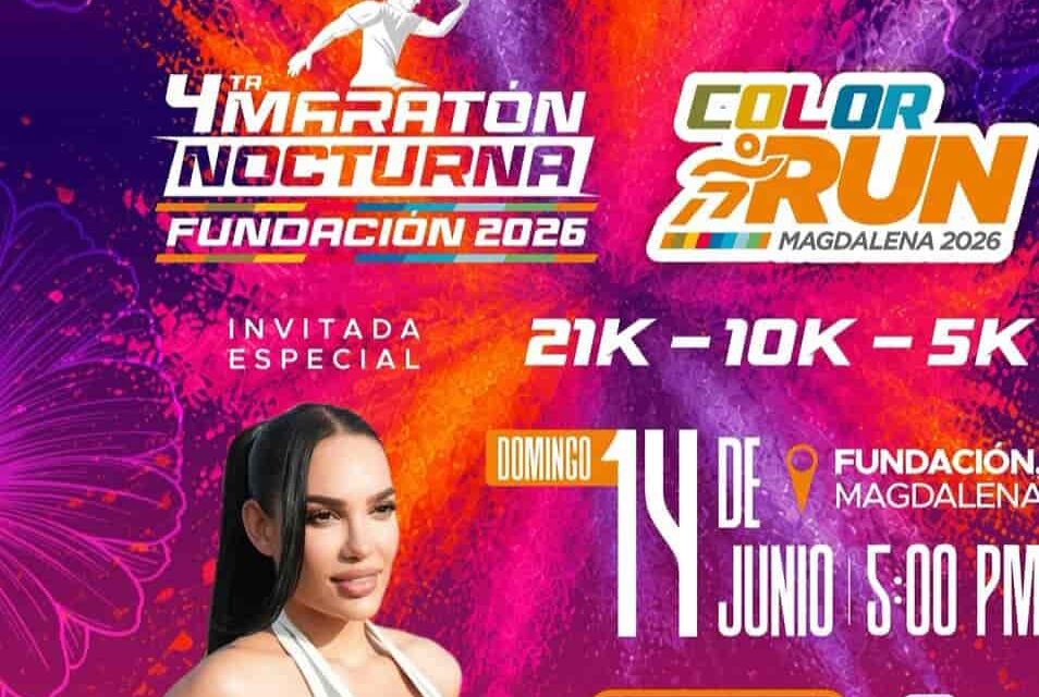 Cuarta Maratón Nocturna de Fundación, por amor al pueblo, fiesta de colores, invita Margarita Guerra
