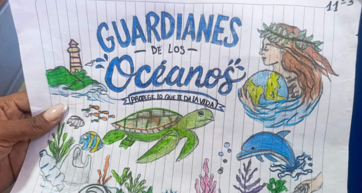 Niños de Santa Marta de cara al mar y a partir de talento quieren proteger a los océanos