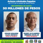Gobernación del Magdalena ofrece hasta $50 millones de recompensa por alias ‘Mongolo’ y ‘El Guajiro’